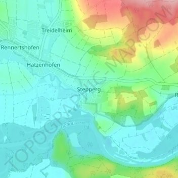 Topografische Karte Stepperg, Höhe, Relief