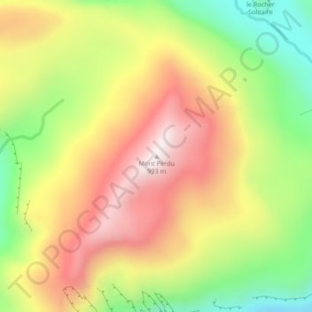 Topografische Karte Mont Perdu, Höhe, Relief