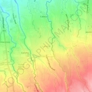 Topografische Karte Lallana, Höhe, Relief