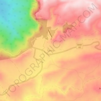 Topografische Karte Tamia, Höhe, Relief