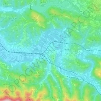 Topografische Karte Dornberg, Höhe, Relief