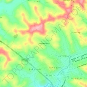 Topografische Karte Linha Maripora, Höhe, Relief