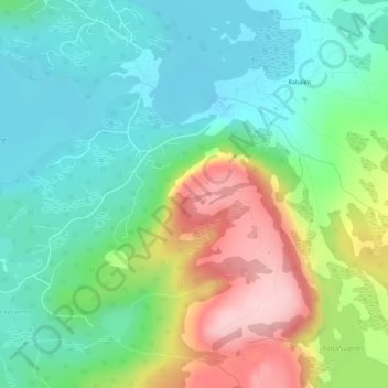 Topografische Karte Rabalsmellen, Höhe, Relief