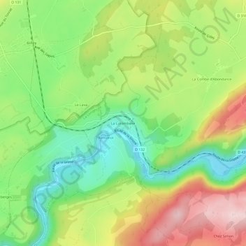 Topografische Karte La Colombière, Höhe, Relief
