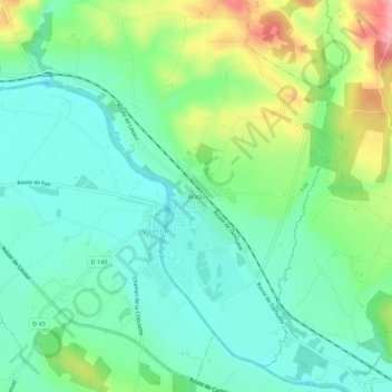Topografische Karte Brazis, Höhe, Relief