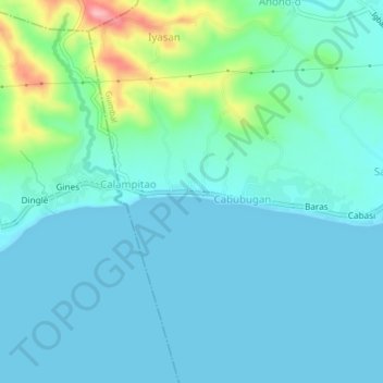 Topografische Karte Nalundan, Höhe, Relief