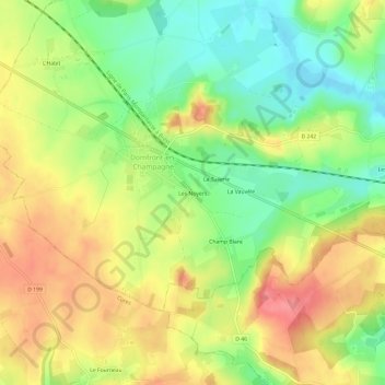 Topografische Karte Les Noyers, Höhe, Relief
