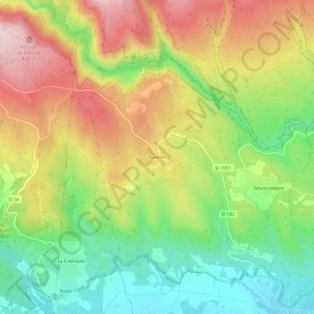 Topografische Karte Fauzan, Höhe, Relief