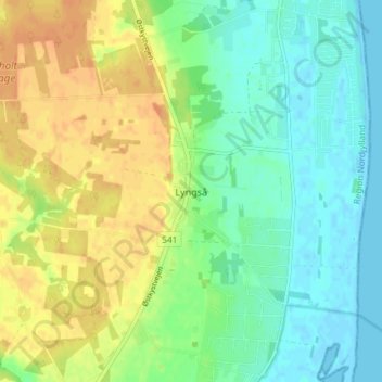 Topografische Karte Lyngså, Höhe, Relief