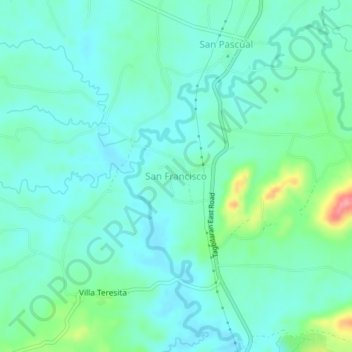 Topografische Karte San Francisco, Höhe, Relief