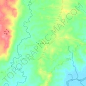 Topografische Karte Sapa Grande, Höhe, Relief