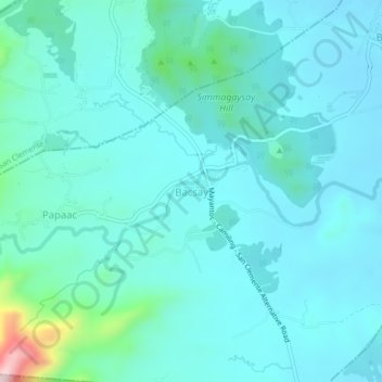 Topografische Karte Bacsay, Höhe, Relief