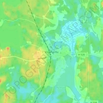 Topografische Karte Vissefjärda, Höhe, Relief