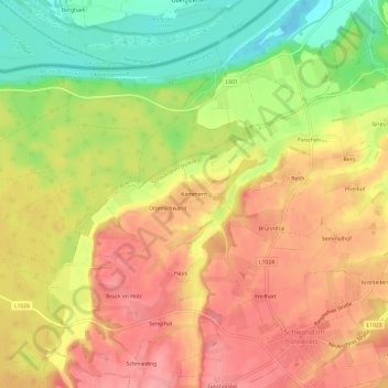 Topografische Karte Kammern, Höhe, Relief