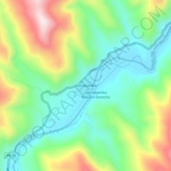 Topografische Karte Gloriabamba, Höhe, Relief