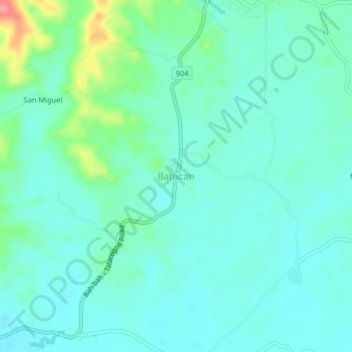 Topografische Karte Batucan, Höhe, Relief