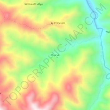 Topografische Karte Doncei, Höhe, Relief