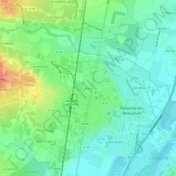 Topografische Karte L'Étang, Höhe, Relief