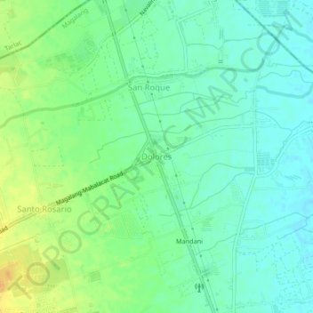 Topografische Karte Dolores, Höhe, Relief