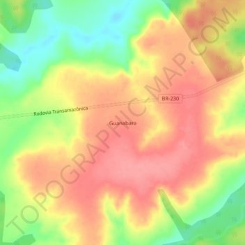 Topografische Karte Guanabara, Höhe, Relief