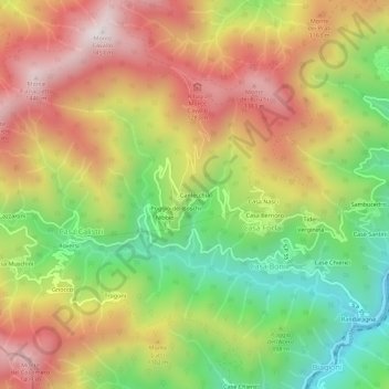 Topografische Karte Canlecchia, Höhe, Relief