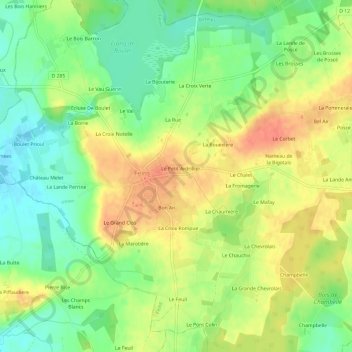 Topografische Karte L'Ardrier, Höhe, Relief
