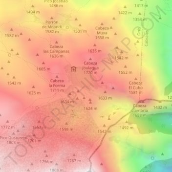 Topografische Karte Vega de Ario, Höhe, Relief