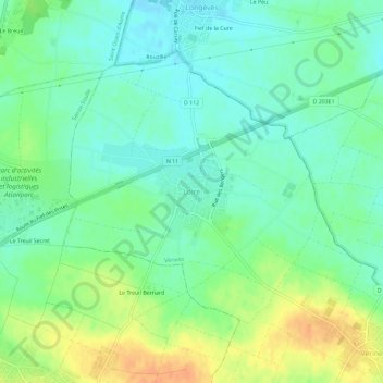 Topografische Karte Loiré, Höhe, Relief