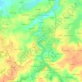Topografische Karte Bel Air, Höhe, Relief