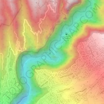 Topografische Karte Ilet Canelle, Höhe, Relief