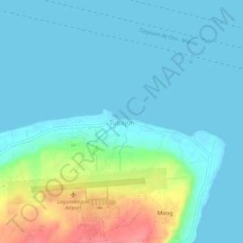 Topografische Karte Tubajon, Höhe, Relief