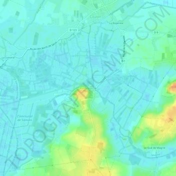 Topografische Karte La Garette, Höhe, Relief