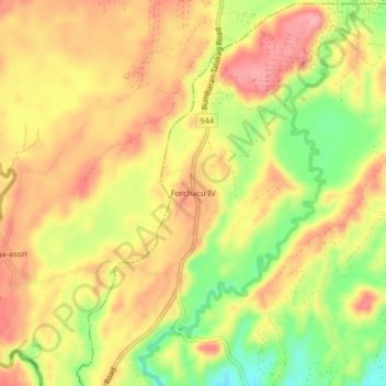 Topografische Karte Forchacu IV, Höhe, Relief