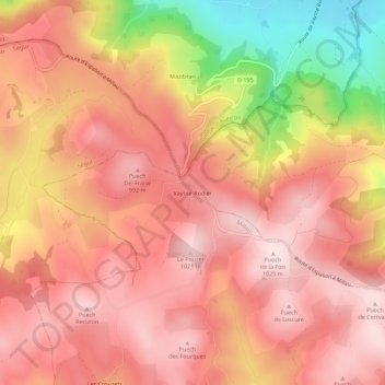 Topografische Karte Vaysse-Rodier, Höhe, Relief