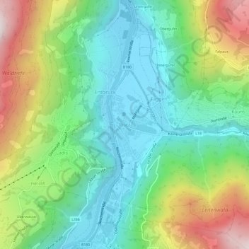 Topografische Karte Prutz, Höhe, Relief