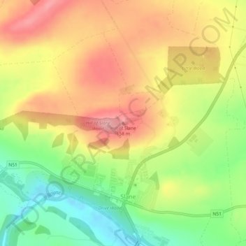 Topografische Karte Hill of Slane, Höhe, Relief