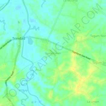 Topografische Karte Guinobatan, Höhe, Relief