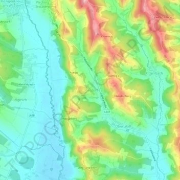 Topografische Karte Oberdorf, Höhe, Relief
