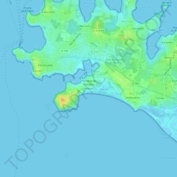 Topografische Karte Méaban, Höhe, Relief