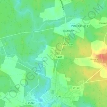 Topografische Karte Libon, Höhe, Relief