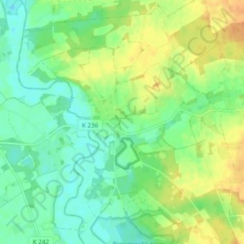 Topografische Karte Ostrittrum, Höhe, Relief