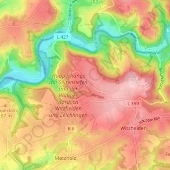 Topografische Karte Orth, Höhe, Relief