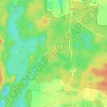 Topografische Karte Heidberg, Höhe, Relief