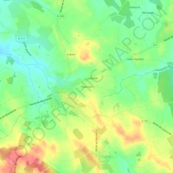 Topografische Karte Chartron, Höhe, Relief