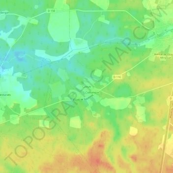 Topografische Karte Caloye, Höhe, Relief