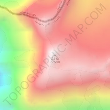 Topografische Karte کوه لنگر, Höhe, Relief