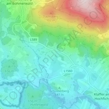 Topografische Karte Panidorf, Höhe, Relief