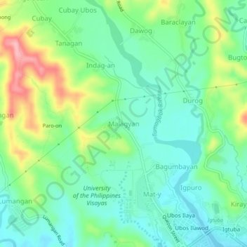 Topografische Karte Malagyan, Höhe, Relief