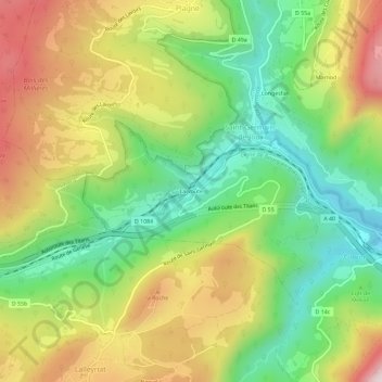 Topografische Karte La Voute, Höhe, Relief