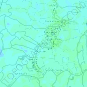 Topografische Karte San Jose, Höhe, Relief